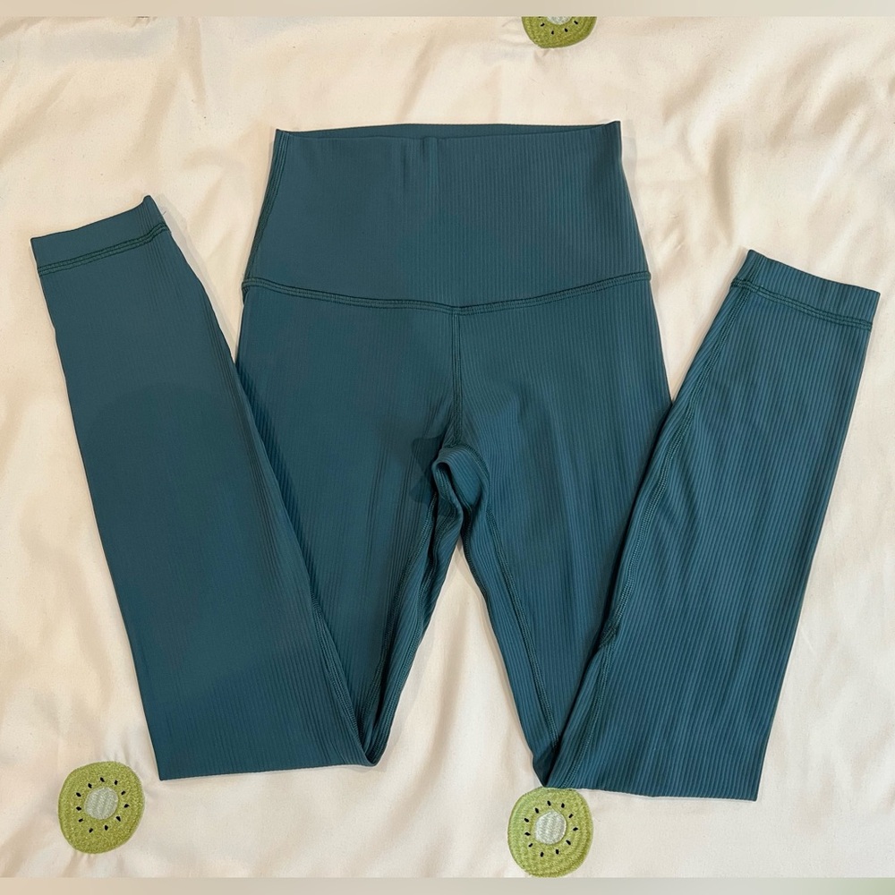 lululemon | Align™ Ribbed High-Rise, Pant 25", Green Jasper, Size 2